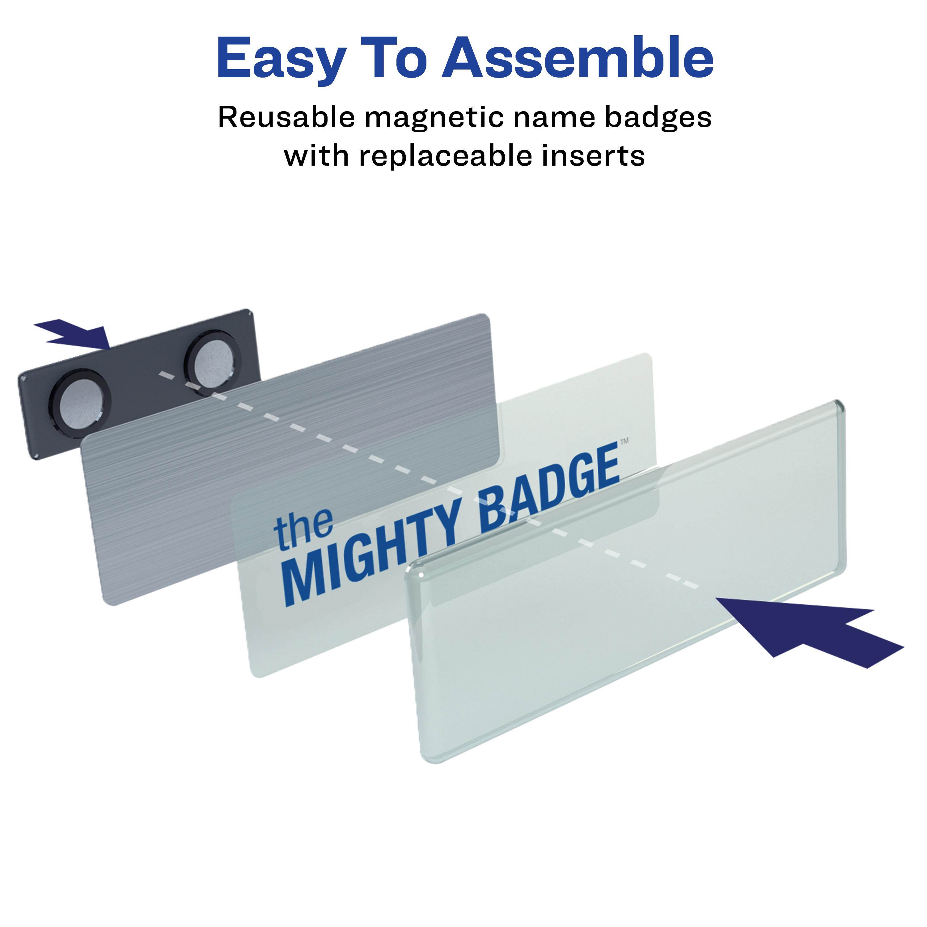 The Mighty Badge Printable Insert Sheets, 100 Clear Inserts, Laser