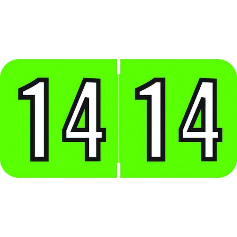 Barkley Compatible "14" Yearband Labels, 1-1/2" X 3/4" - 500 per Roll