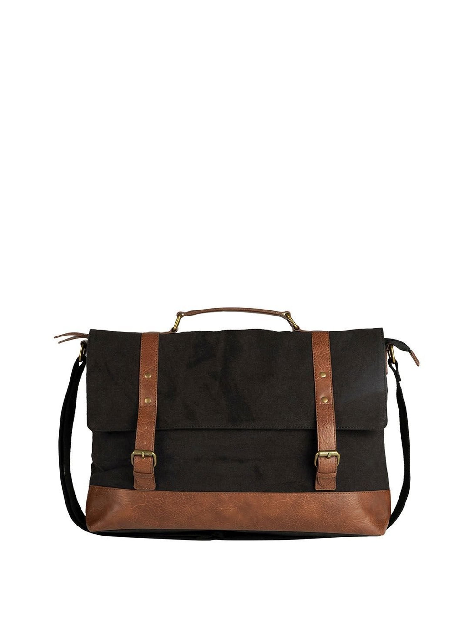 Mona B Brown Canvas Medium Messenger Bag