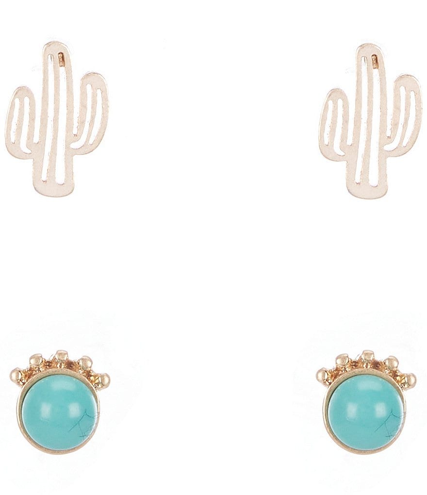 Southern Living Stone and Cactus Stud Set