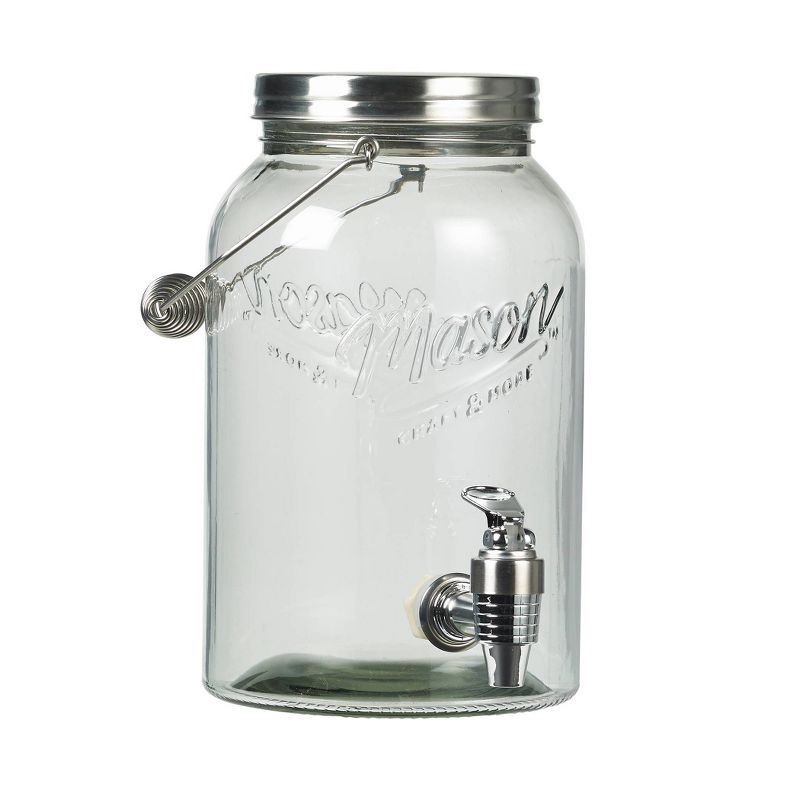 5pc Glass Beverage Dispenser and Drinkware Set - Mason Craft & More