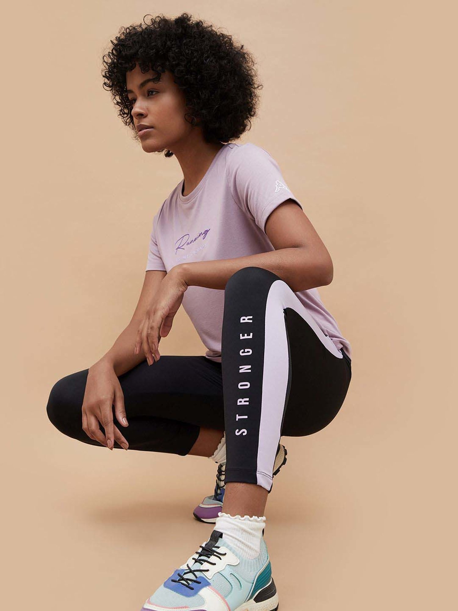 KAPPA Black Printed Sports Tights