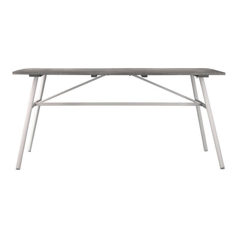 4-Person Francyne Indoor/Outdoor Rectangular Dining Table Gray and White - Aiden Lane