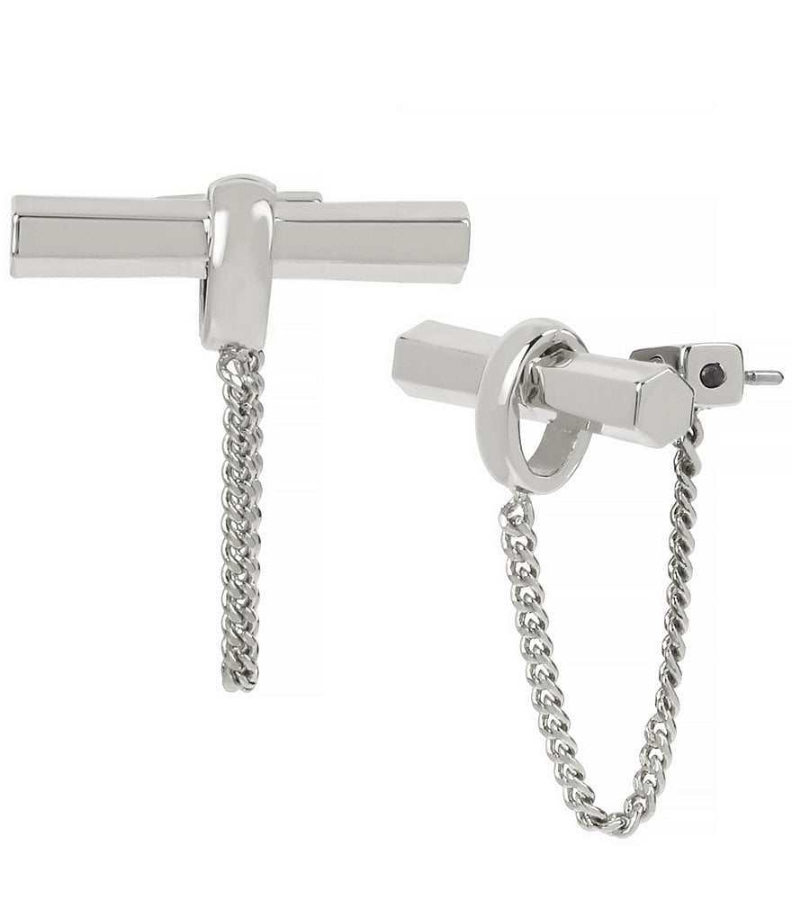 AllSaints Toggle Bar Front Back Earrings