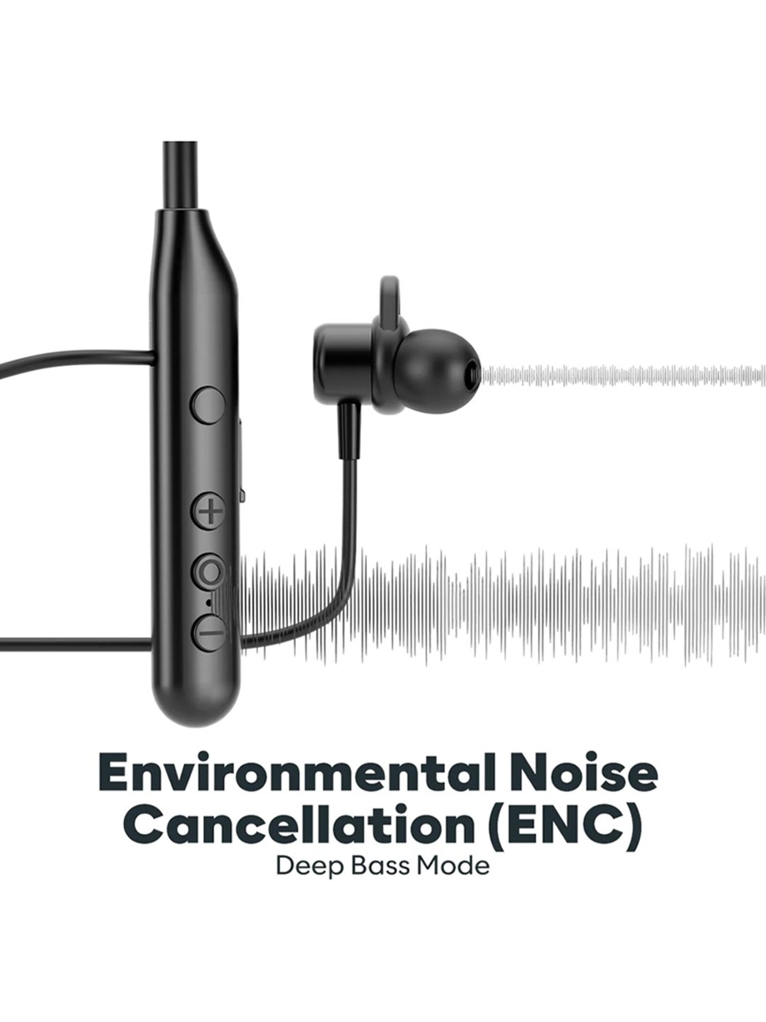 GOVO GoKixx 621 In Ear BT Neckband with ENC Technology & Upto 22 Hrs of Playtime (Black)