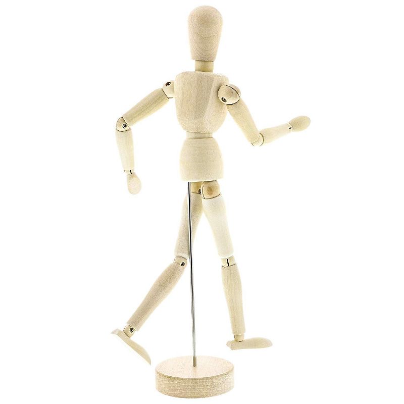 Le Juvo Drawing Mannequin 13" Wooden Human Figure Model, Art Manikin Jointed Perfect for Sketching