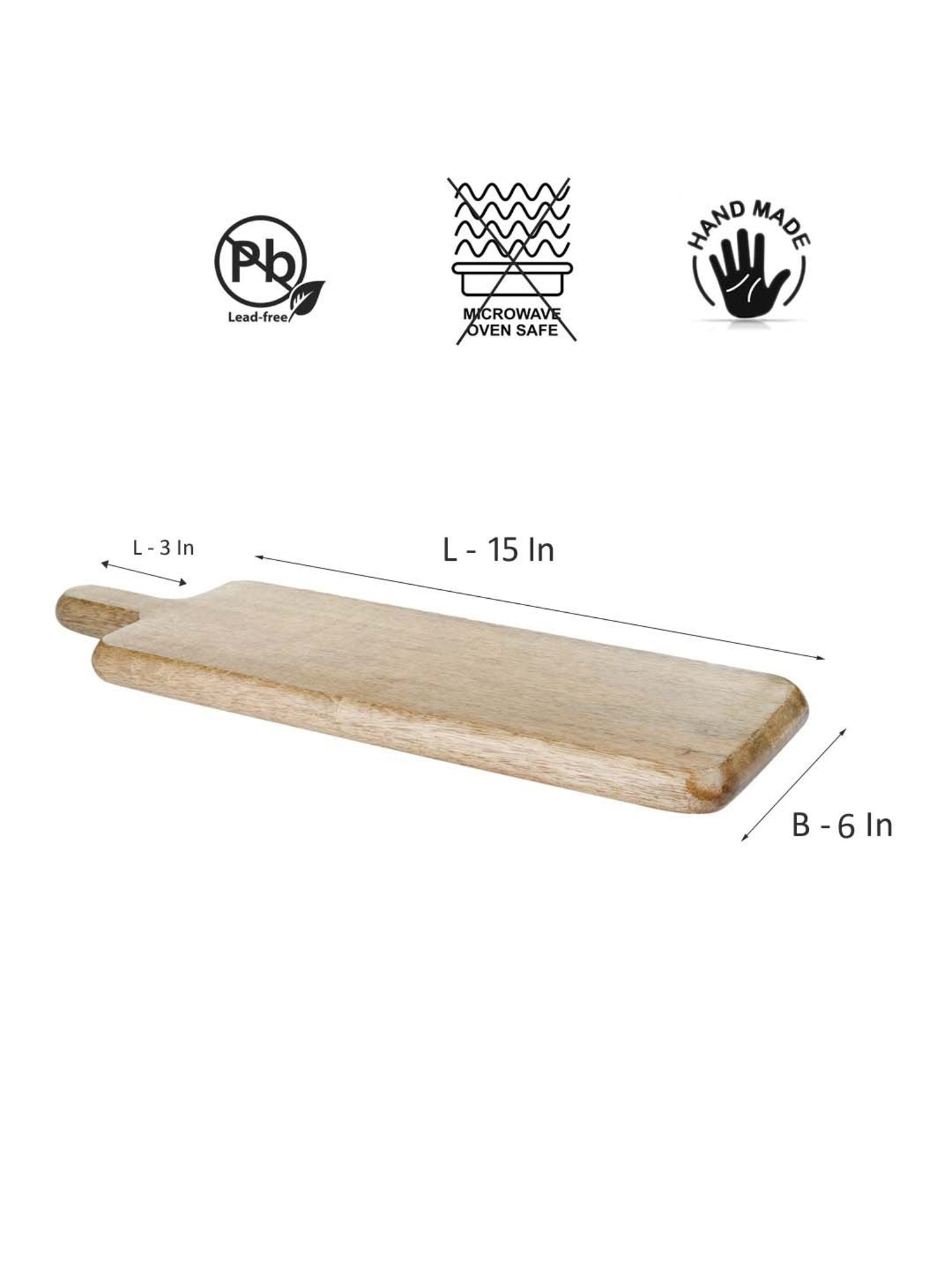 Crayton Beige & Brown Bamboo Chopping Board - Set of 1