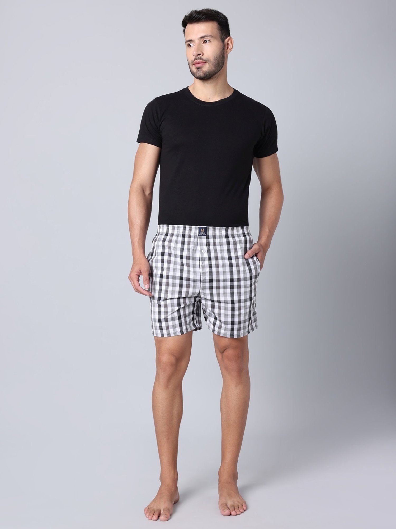 Urban Scottish Multicolored Regular Fit Checks Boxers - Pack Of 2