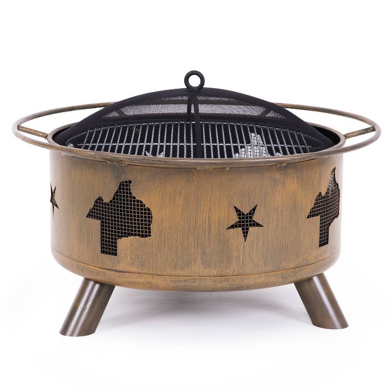 30" Wood Burning Fire Pit Bowl - Bronze - Nuu Garden