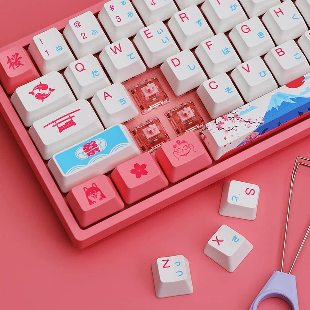 EPOMAKER AKKO 3068 R2 World Tour Tokyo 68 Keys RGB 65% Bluetooth 5.0 Wired/Wireless Mechanical Keyboard with PBT Japanese Keycaps, NKRO for Gamers/Mac/Win (Gateron Pink Switch, 68 Keys)