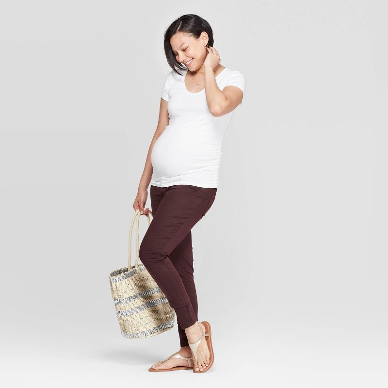 Maternity Side Panel Jeggings - Isabel Maternity by Ingrid & Isabel™ Burgundy 8