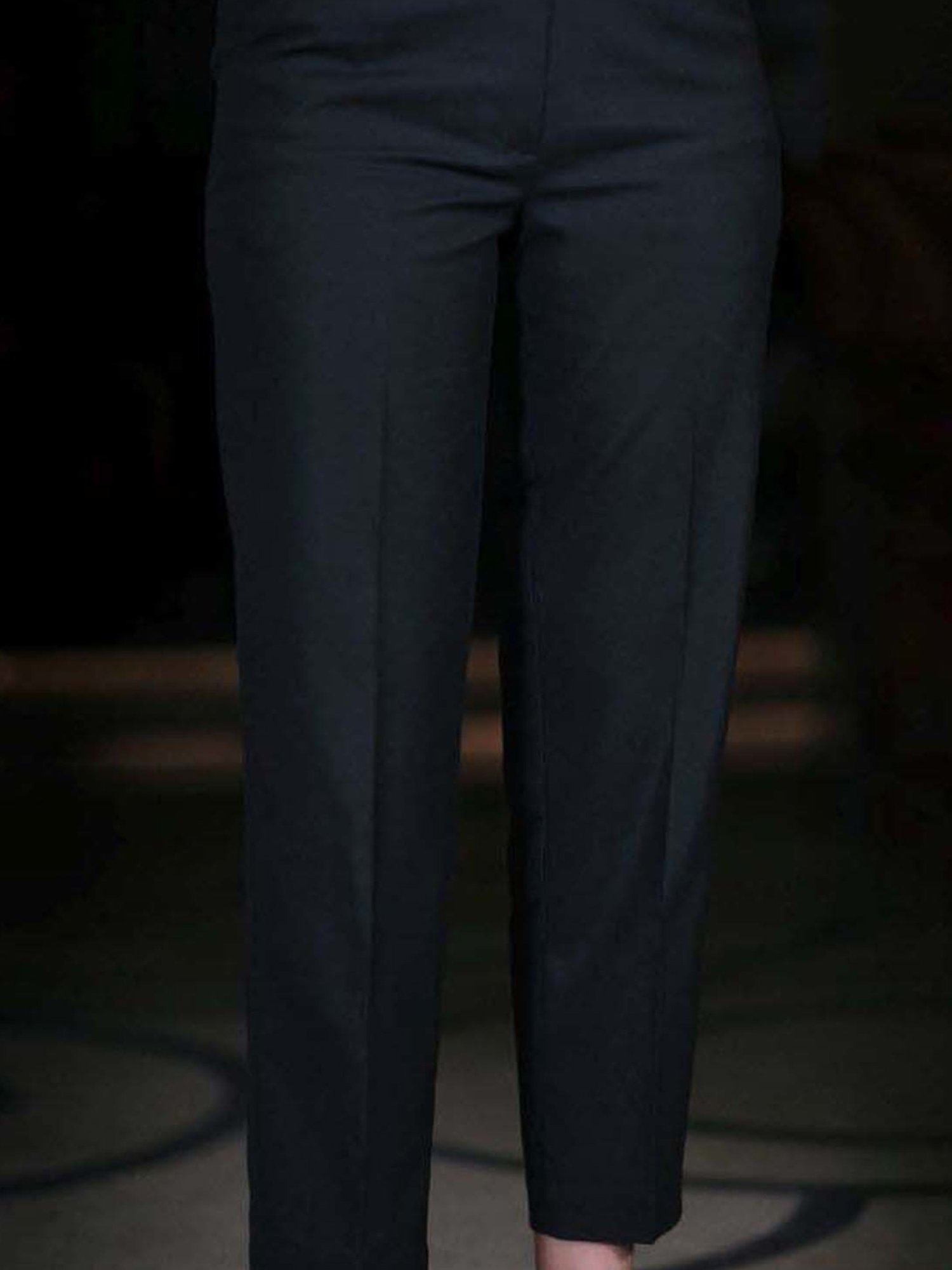 Qua Ebony Black Club 82 Crop Tapered Trousers