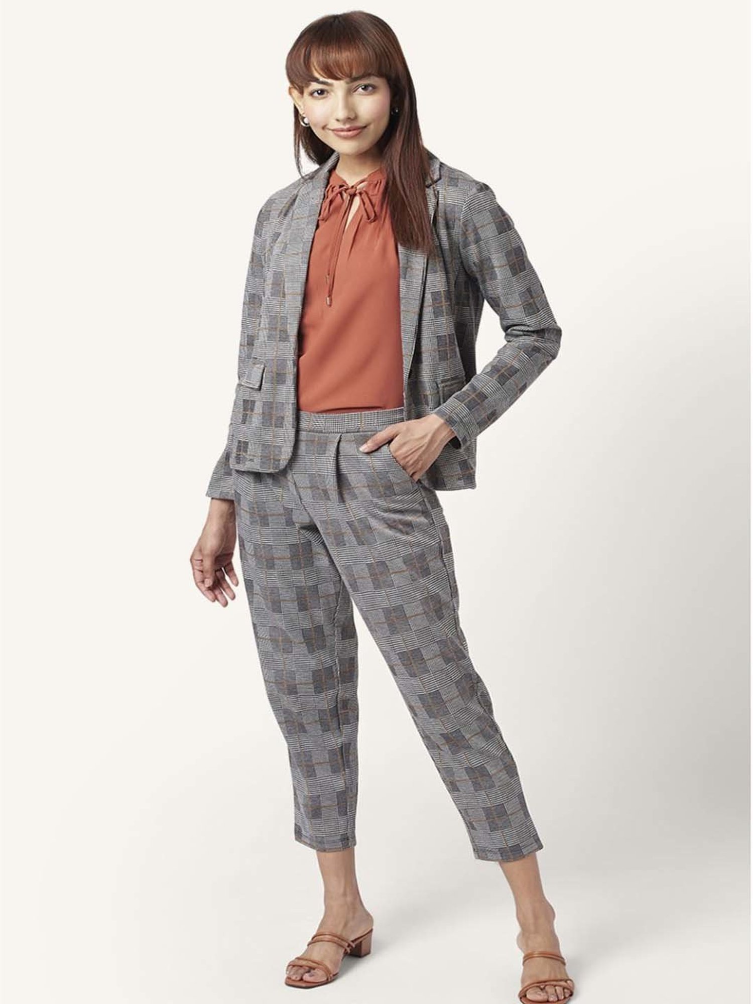 Annabelle by Pantaloons Rust Slim Fit Top