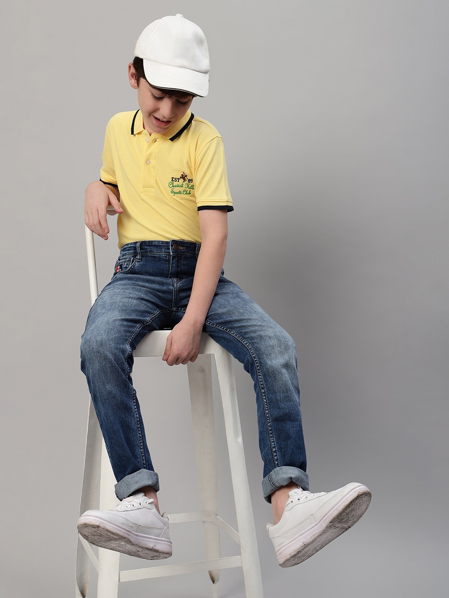 Cantabil Boys Blue Solid Jeans