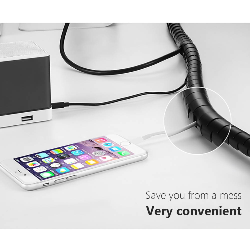 2m Wire Wrap Organizer Winder Clip Cable Plug Wire Holder Mouse Cord Protector Management Ethernet Wire