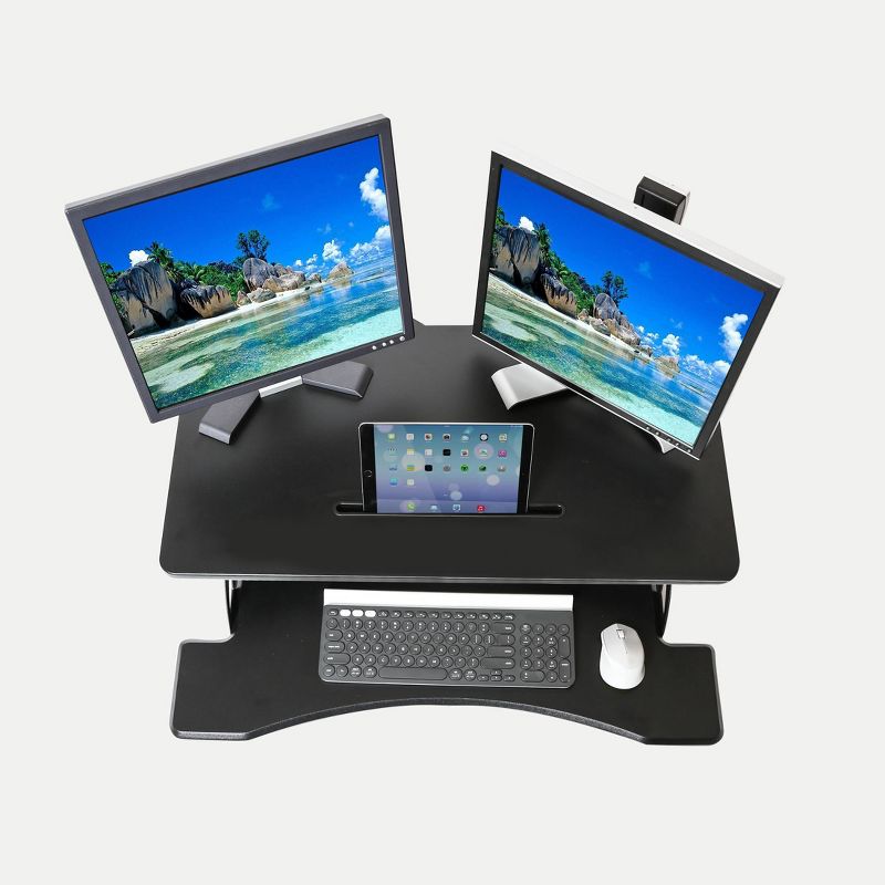 33" Airlift Electric Adjustable Height Standing Desk Converter Black - Seville Classics