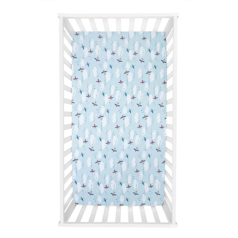 Sammy & Lou Airplanes Microfiber Crib Sheet - 2pk