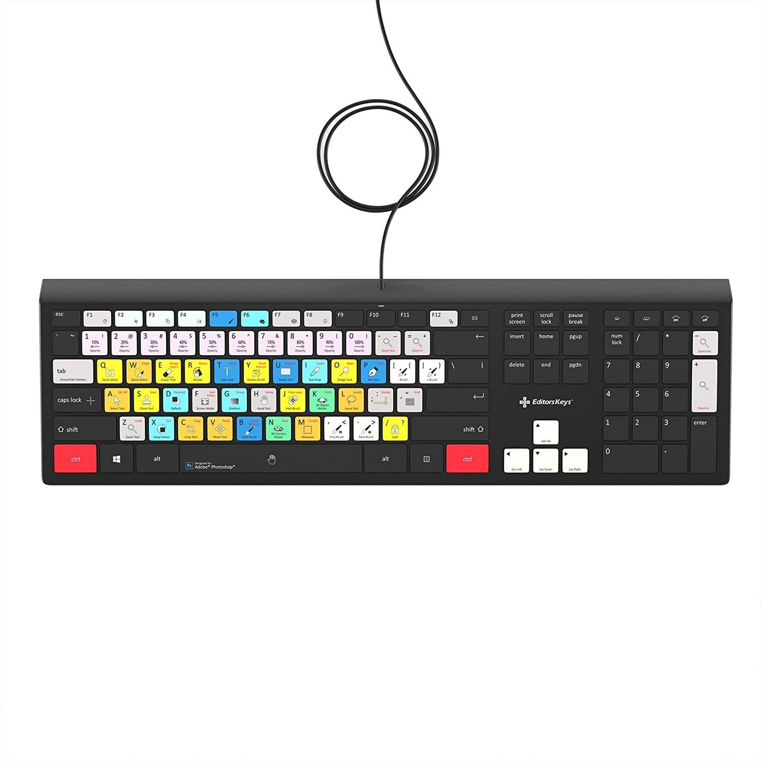 Photoshop Keyboard - Shortcut Backlit Shortcut Keyboard for Windows PC