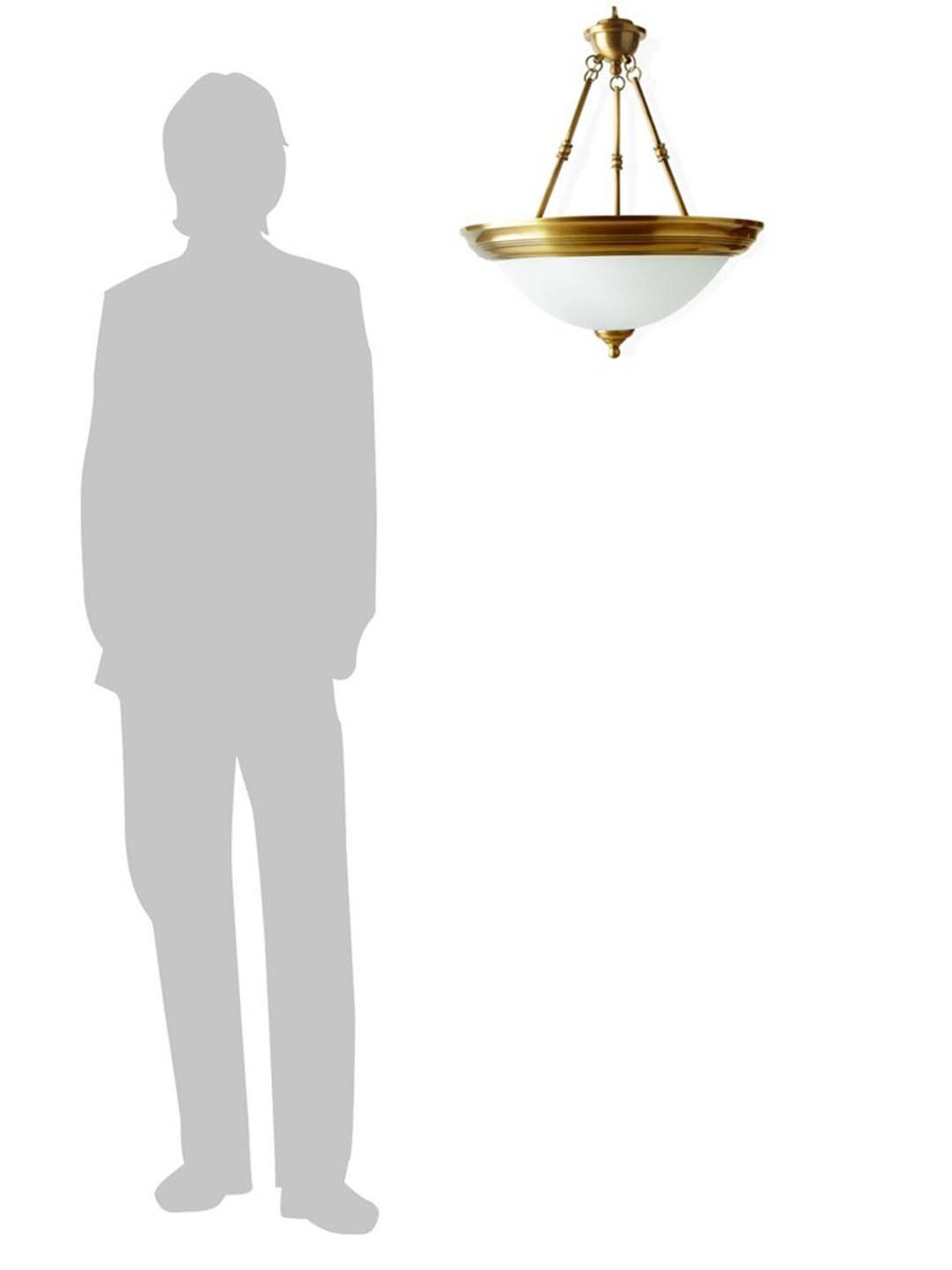 Fos Lighting 'Dish' Antique Gold & White Brass 3-In-1 Hanging Light