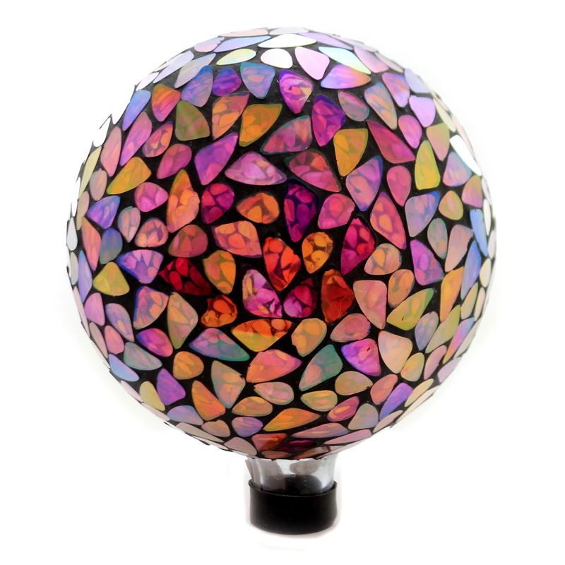 Home & Garden 11.5" Mosaic Multi Stone Gazing Ball Landscape Decor Carson Home Accents  -  Outdoor Sculptures And Statues