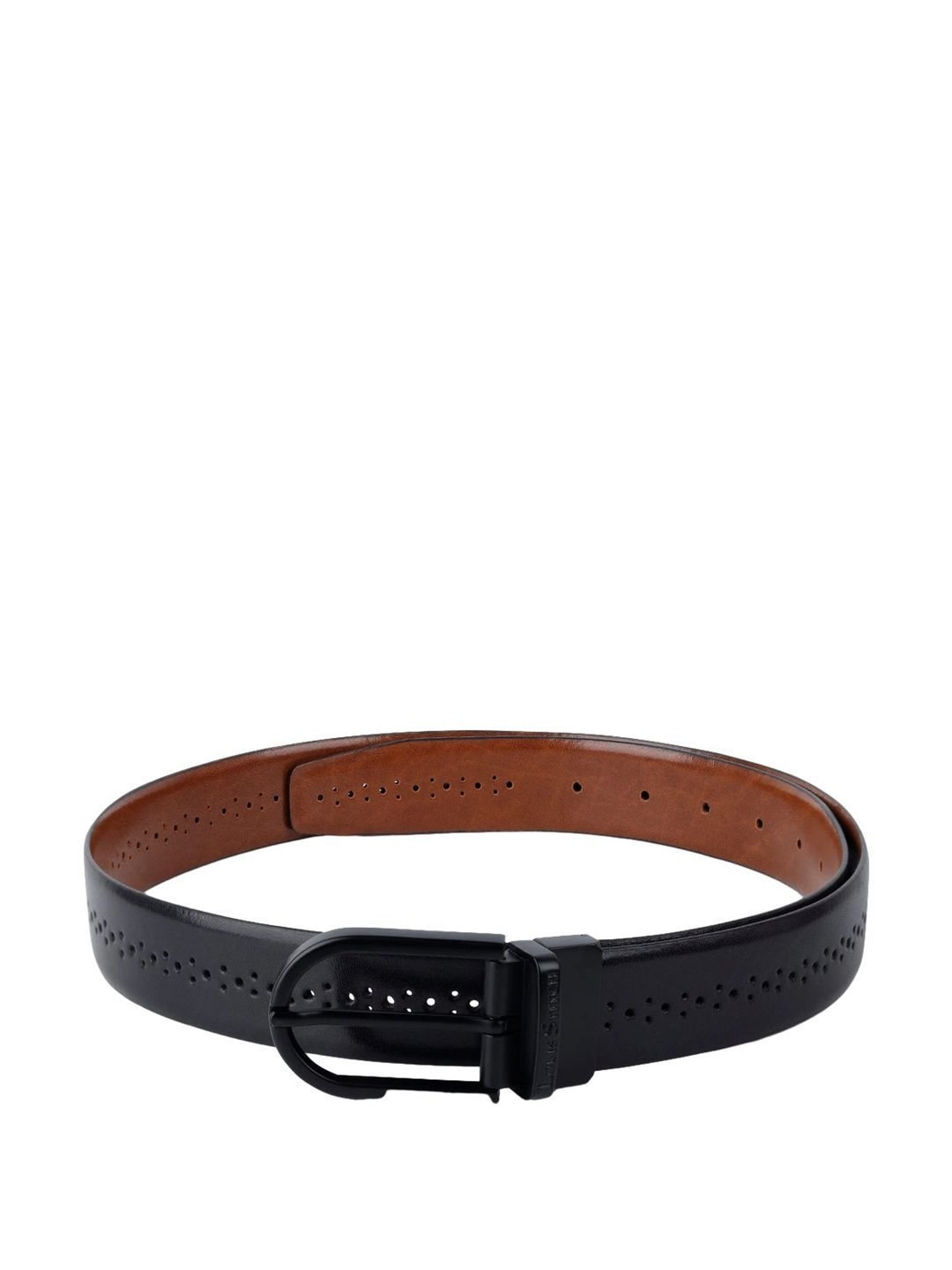 Louis Stitch Spanish Black & Brown Leather Reversible Belt For Men