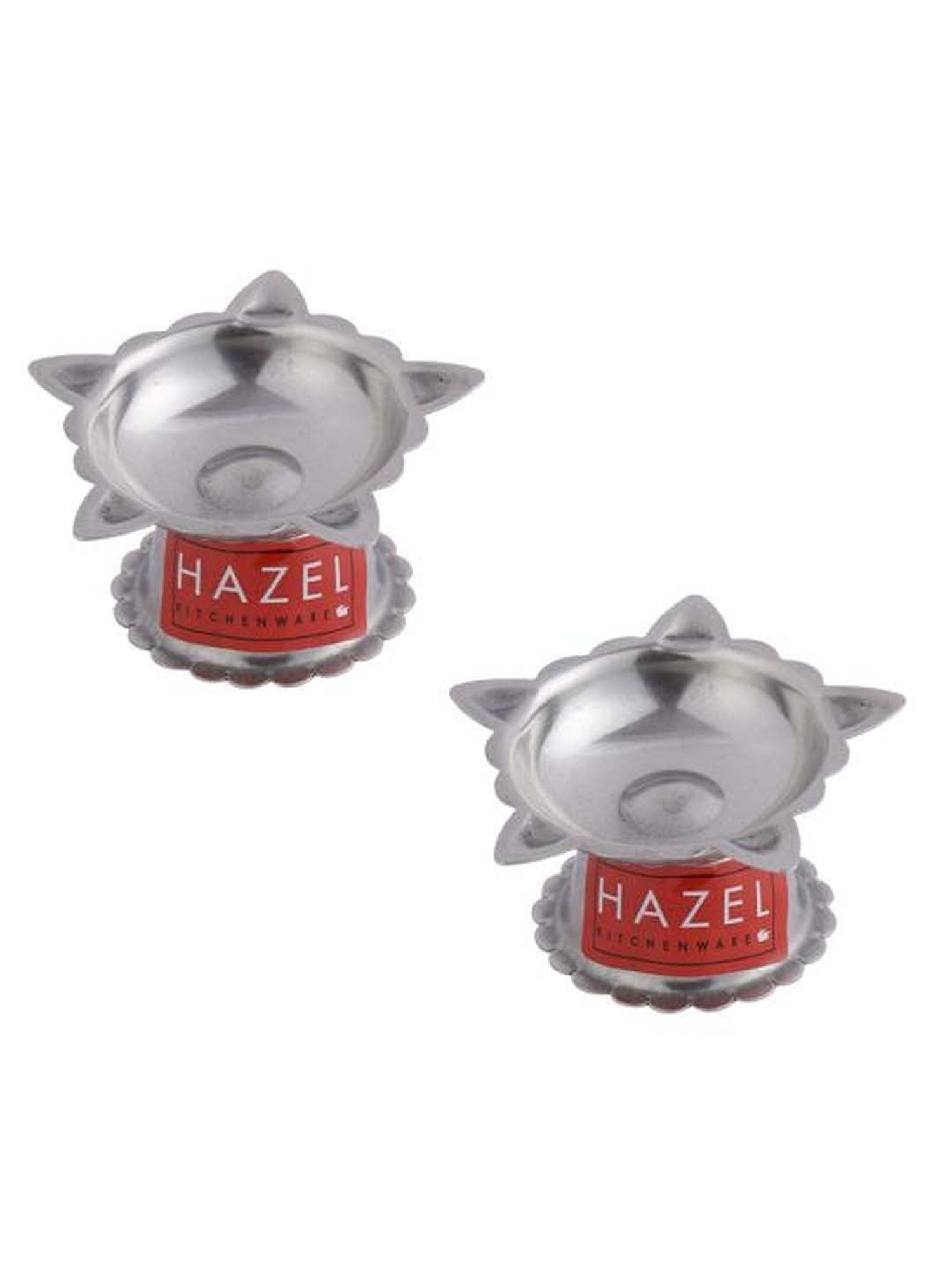 Hazel Silver Stainless Steel Panchwati Diya For Puja - Set of 2