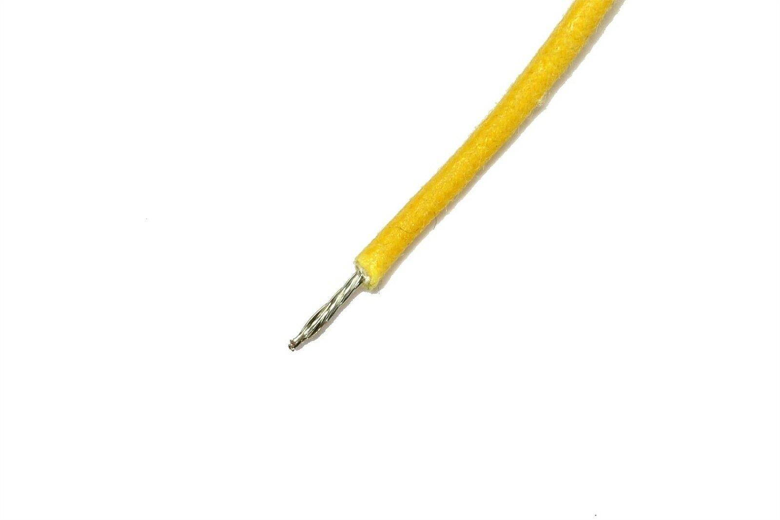 Vintage Cloth Push-Back Wire 25 feet - YELLOW