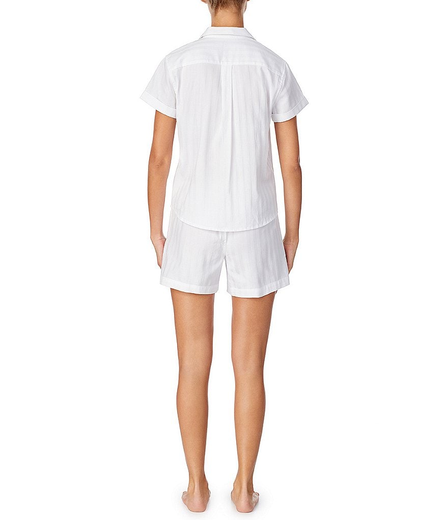 Lauren Ralph Lauren Shadow Striped Woven Top & Sleep Shorts Coordinating Pajama Set
