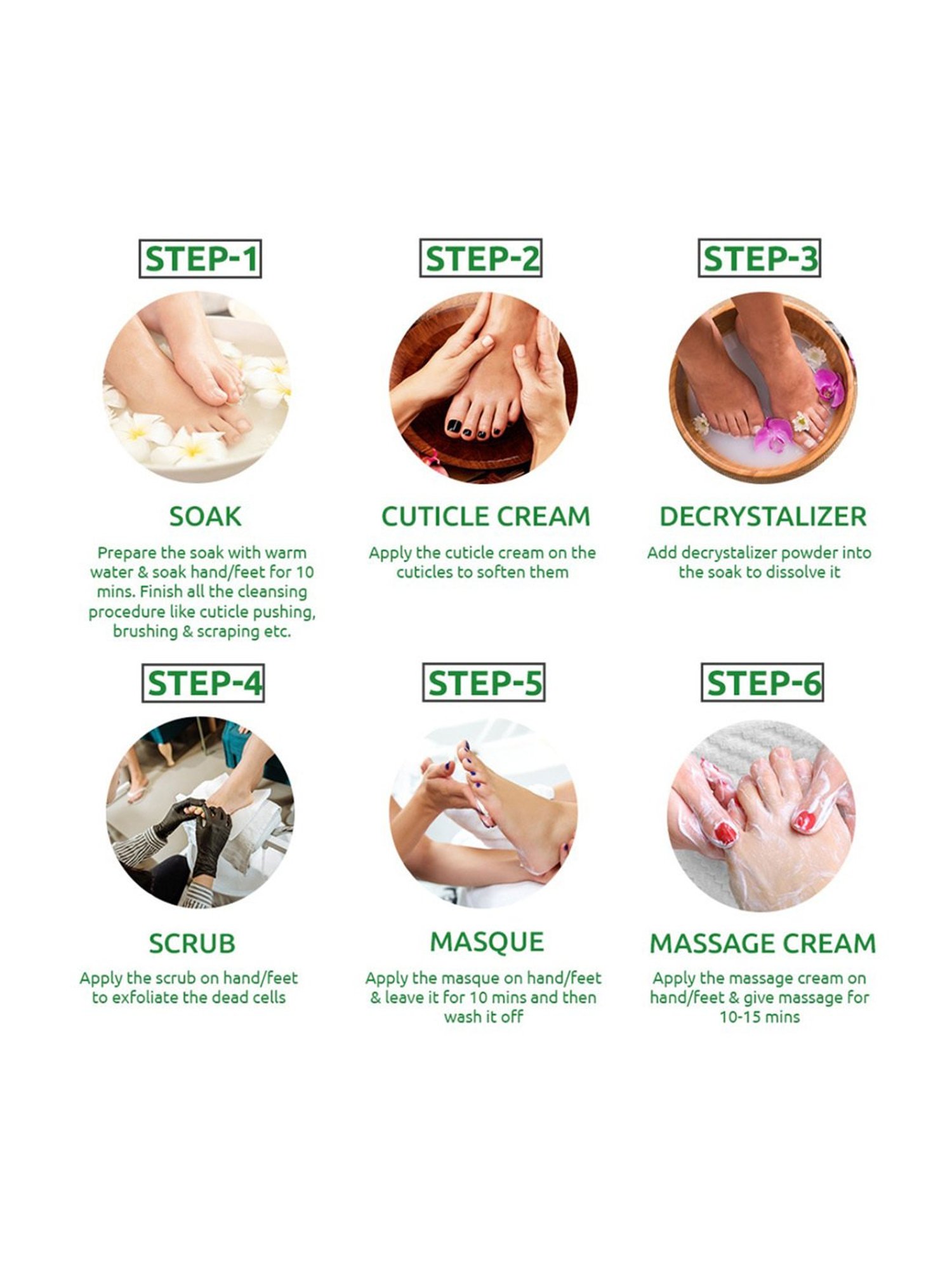 Raaga Professional Pedicure & Manicure 6 Step Single Use Kit Aloe Vera - 6 Sachets