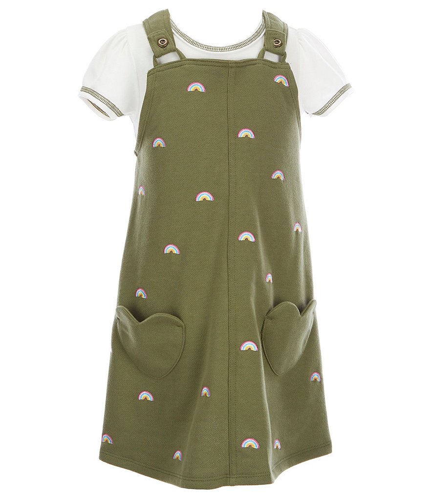 Rare Editions Little Girls 4-6X Printed Chiffon Jumpsuit & Denim Vest Set