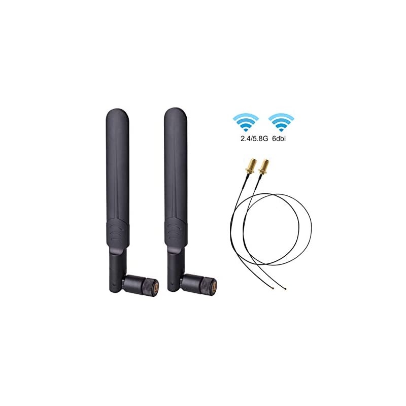 x 6dBi .4GHz 5GHz Dual Band WiFi RP-SMA Male Antenna+x 35CM RP-SMA IPEX MHF4 Pigtail Cable for M.NGFF WiFi WLAN Card