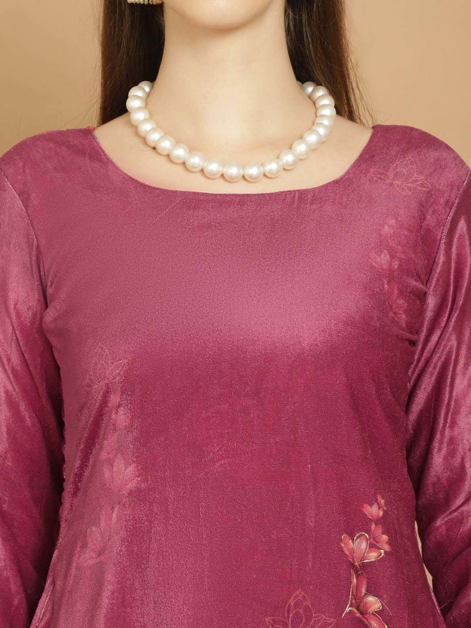 Stylee LIFESTYLE Purple Printed Unstitched Dress Material