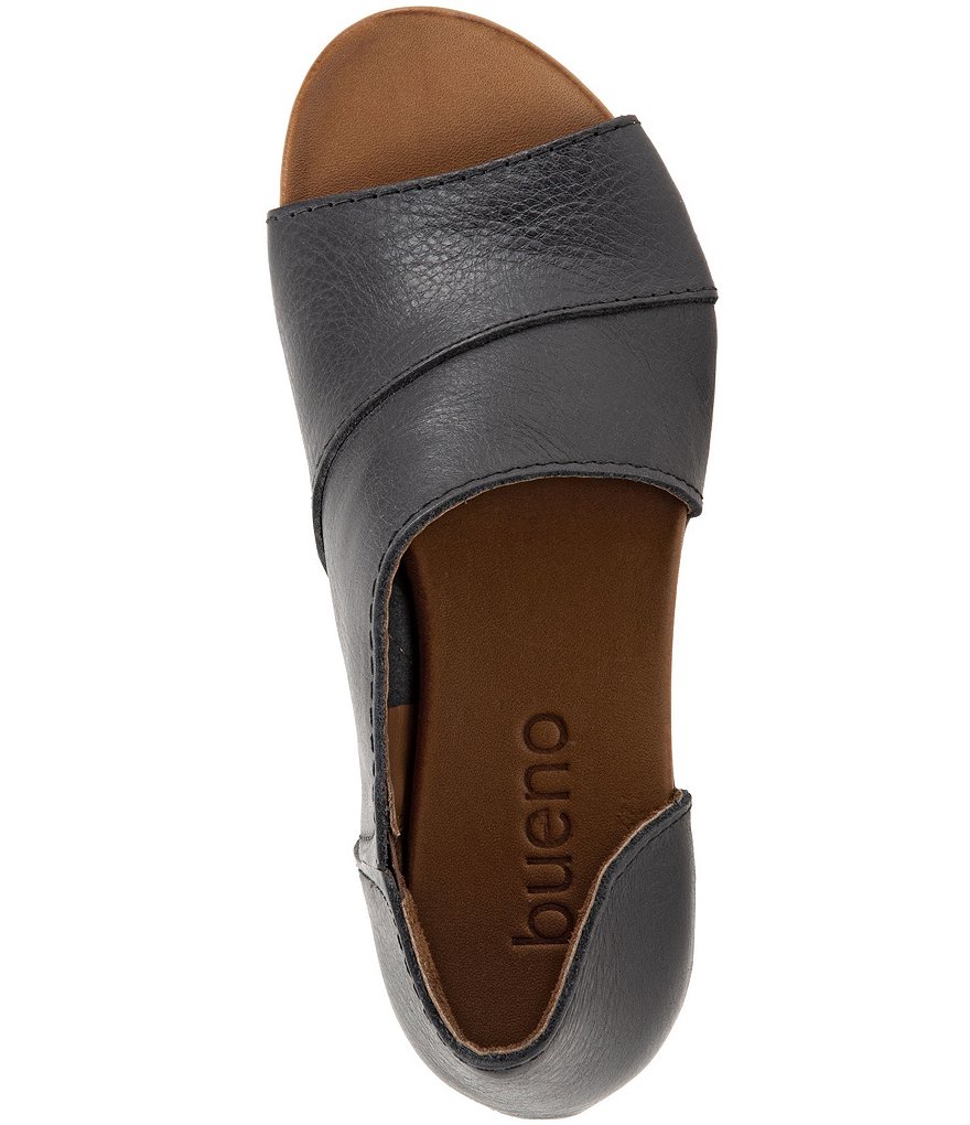 Bueno Tanner Leather Asymmetric Slip Ons