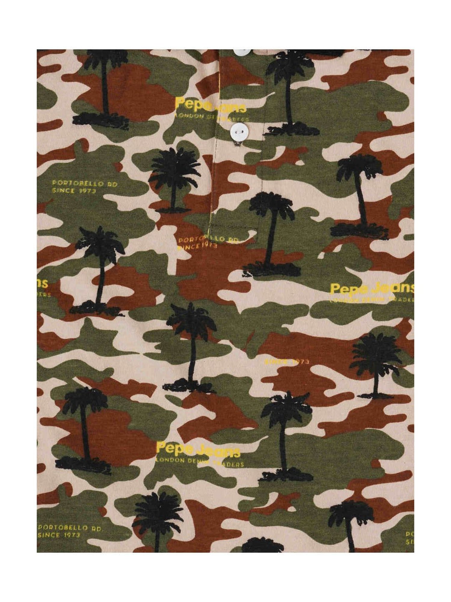 Pepe Jeans Kids Green Camouflage Polo T-Shirt