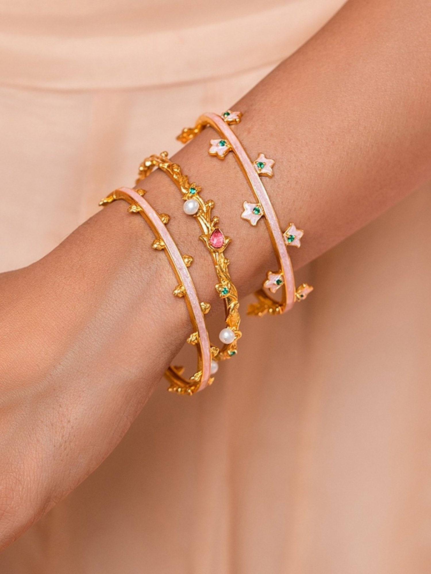 Shaya 92.5 Sterling Silver Shaadi Squad Dilliwali Girlfriend Stackable Bracelets for Women