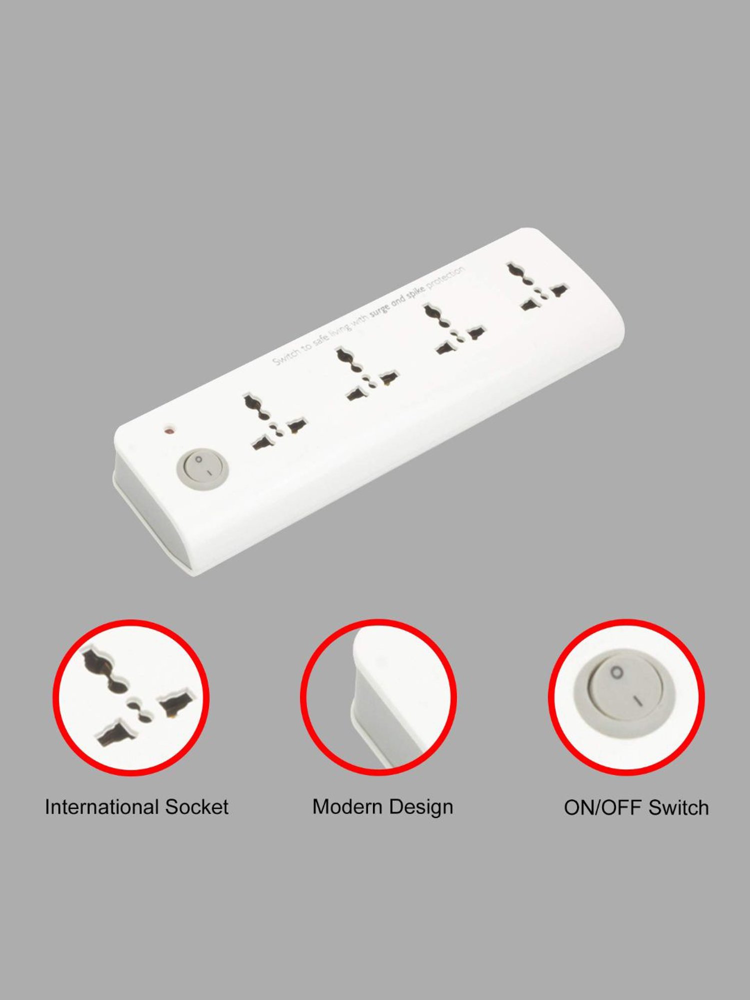 EcoLink 6A 4-Way Spike and Surge Guard - Pack of 2 (White)
