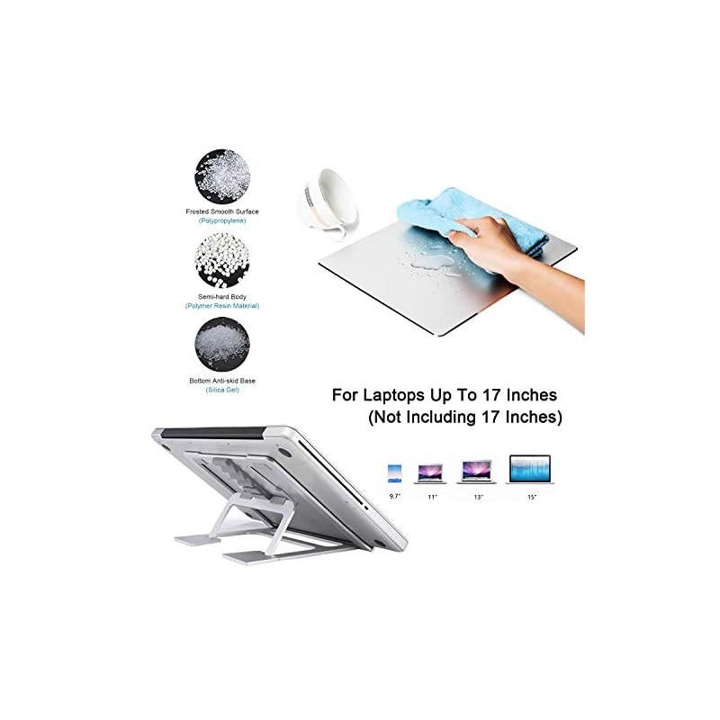 Laptop StandVentilated Portable Ergonomic Notebook Riser for DeskMultiAngle Portable AntiSlip Mount for MacBook Surface Laptop Notebook 1017 Tablet Silver+Mouse Mat