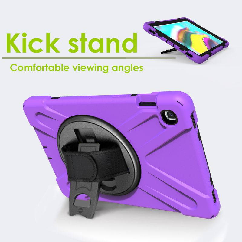 Galaxy Tab A 10.1 Case, Fits 2019 T510/T515 Shockproof Heavy Duty Shield Case Kickstand, Shoulder Strap Sling, Hand/Palm Strap For Samsung Galaxy Tab A 10.1 (2019) SM-T510 / SM-T515 (Red)