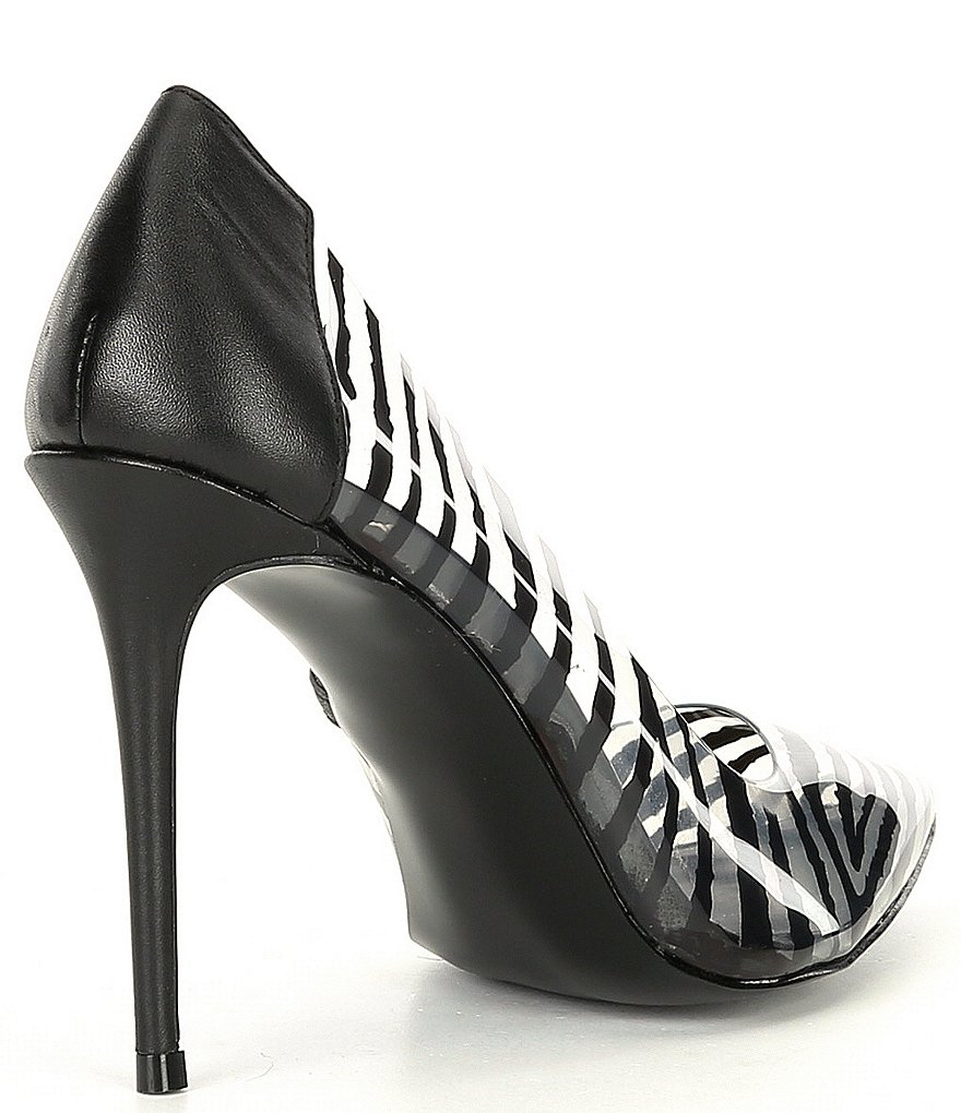 DKNY Deedra Zebra Printed Vinyl Stiletto Pumps