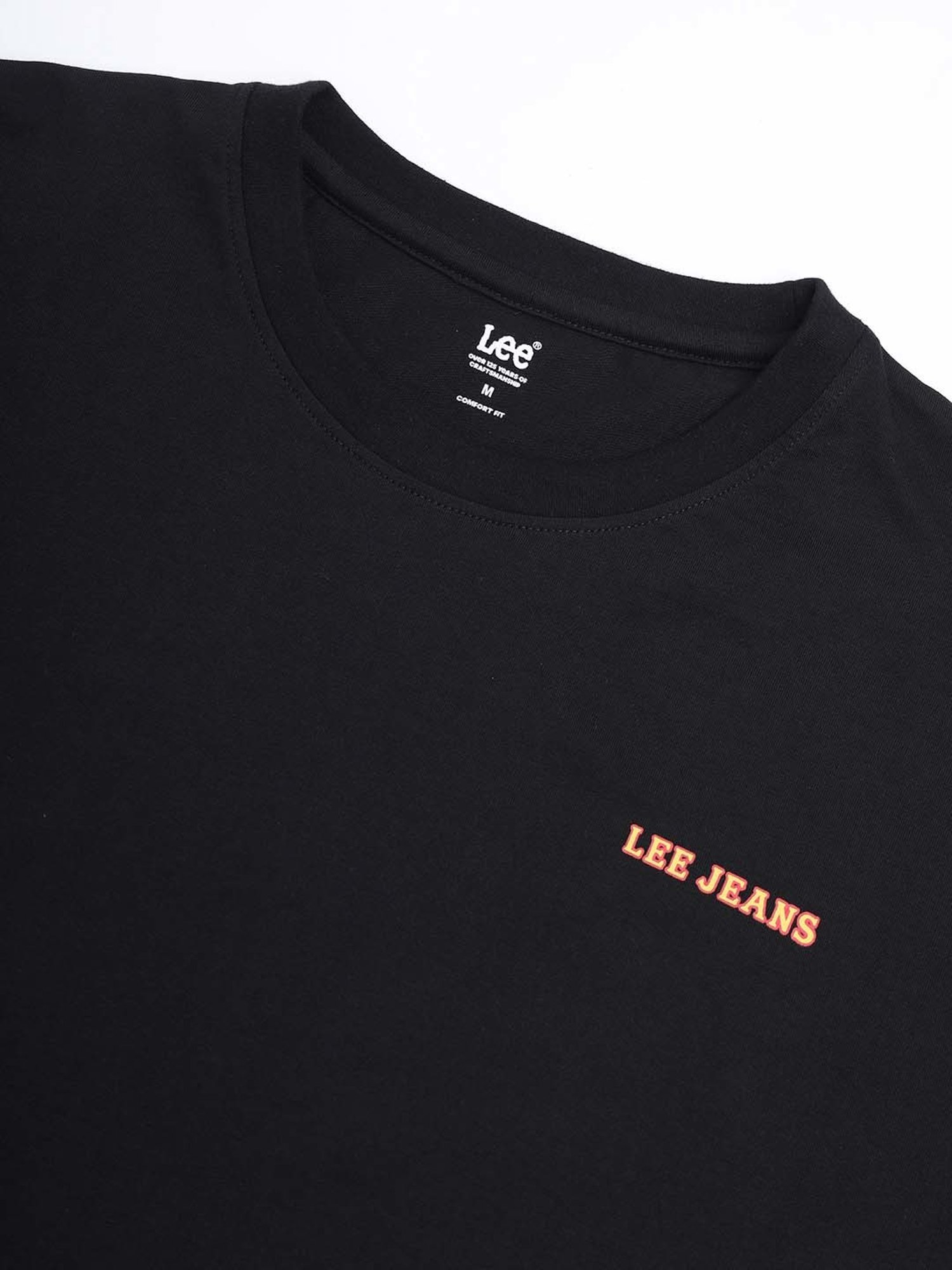 Lee Black Loose Fit Graphic Print Cotton Crew T-Shirt