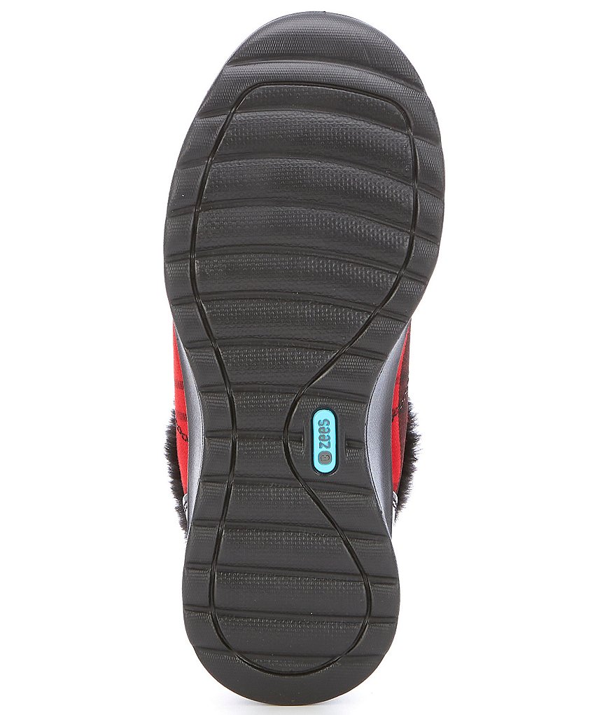 Bzees Premium Golden Plaid Faux Fur Lined Wedge Booties