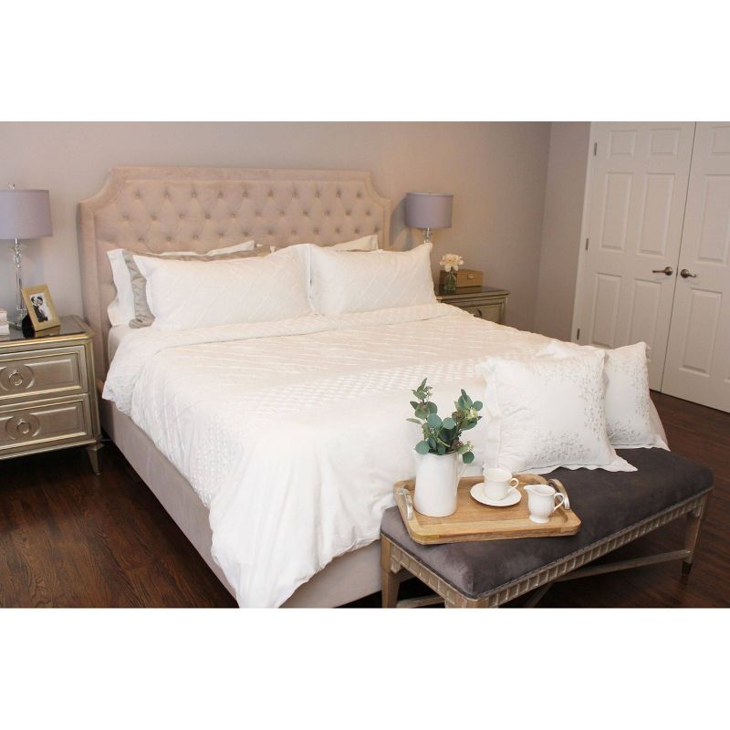 White Mosaic Pillow Sham (Euro) - Stone Cottage