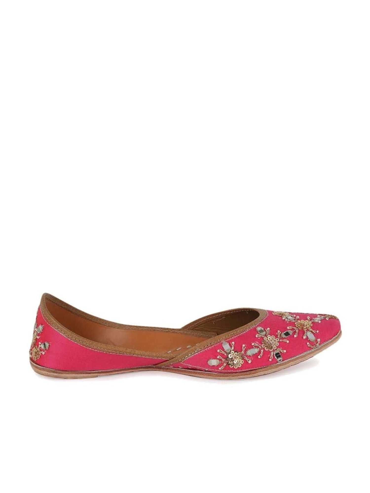 Glam Story Women's Pink Ethnic Juttis