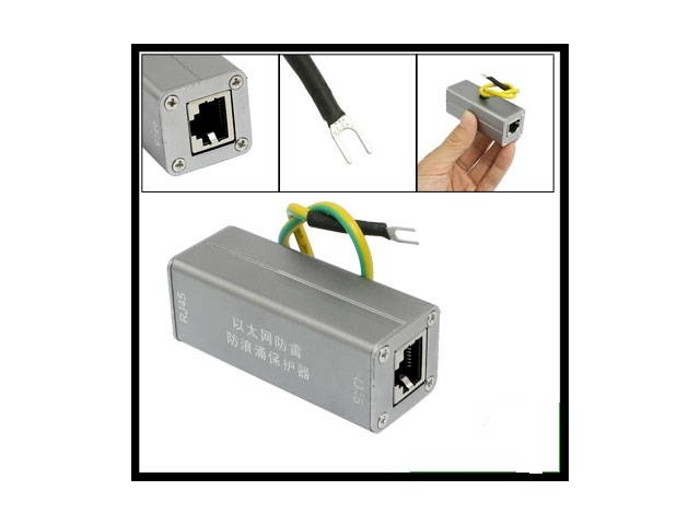 Ethernet Network Card RJ45 Surge Protector Thunder Lightning Arrester Protection Device,Network Signal Lightning Arrester RJ45 Surge Protector