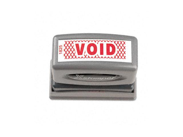Xstamper ECO-GREEN 1825 Title Message Stamp, VOID, Pre-Inked/Re-Inkable, Red