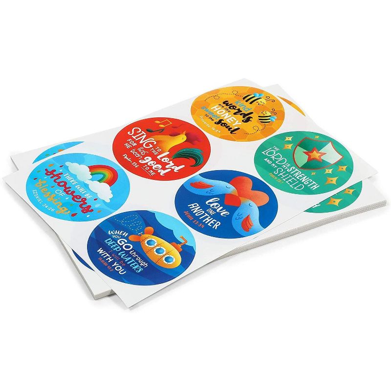240-Count Bible Verse Round Stickers, Total 40 Sheets Scripture Labels, 3"x3" each