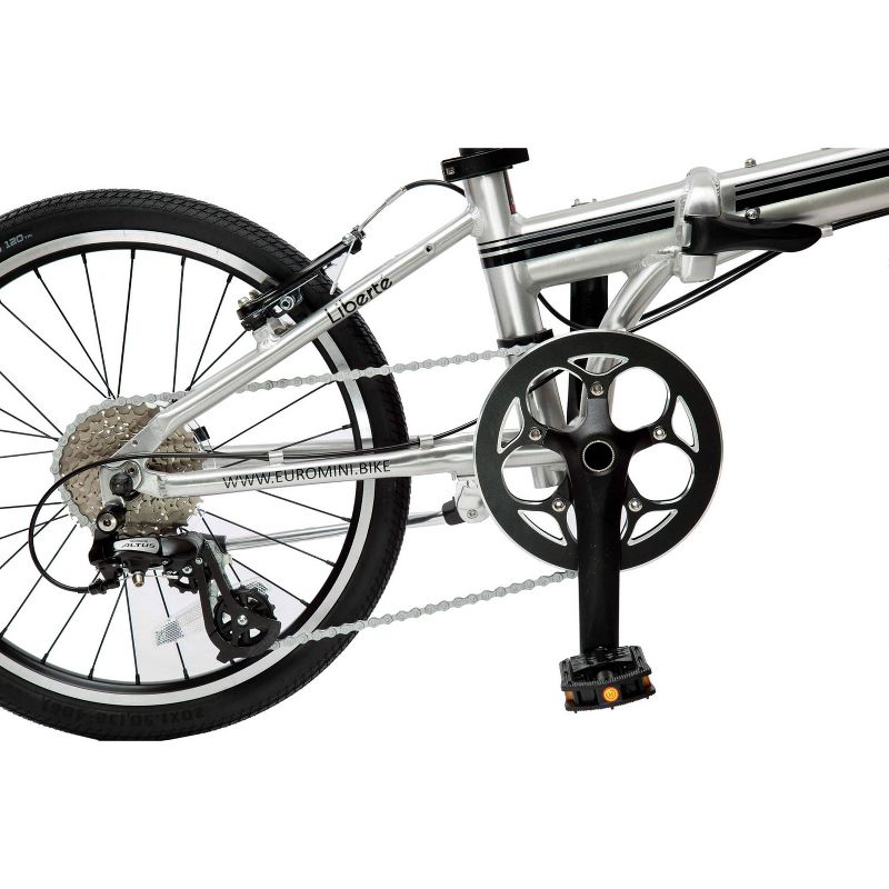 ZiZZO Liberte 8-Speed Aluminum 20" Folding Bike - Silver Black