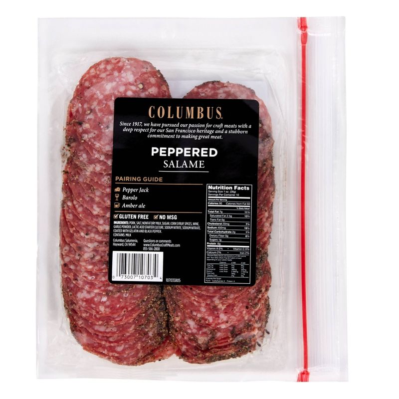 Columbus Peppered Salame Deli Meats - 10oz
