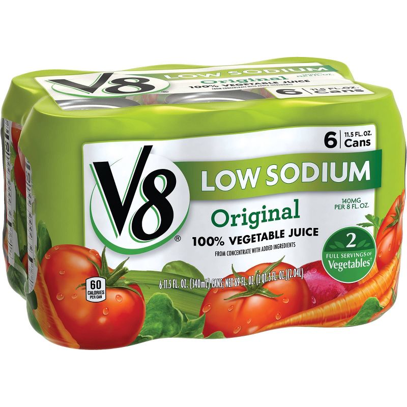 V8 Original Low Sodium 100% Vegetable Juice - 6pk/11.5 fl oz Cans