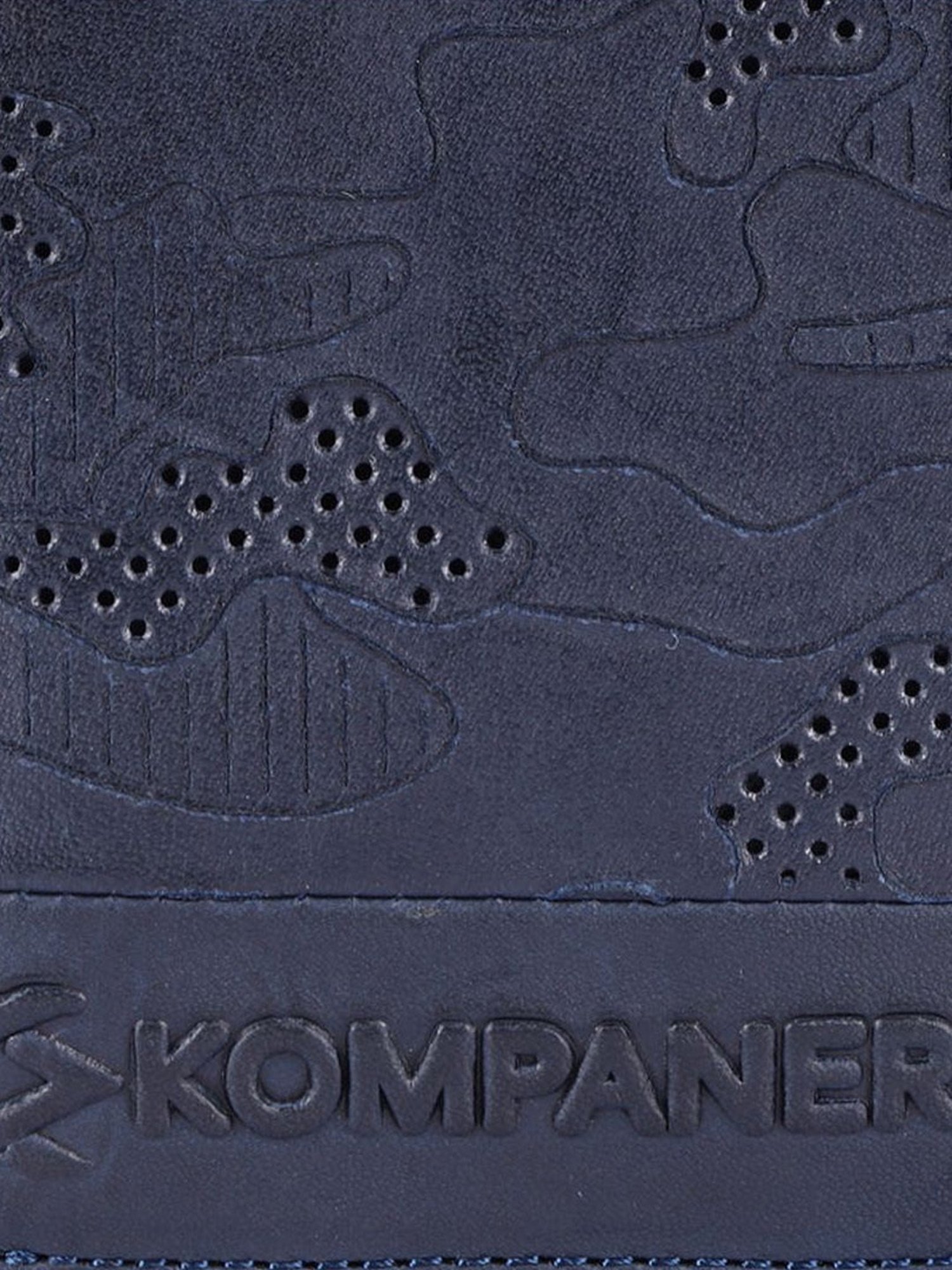 KOMPANERO Garrison Blue Leather Textured Bi-Fold Wallet